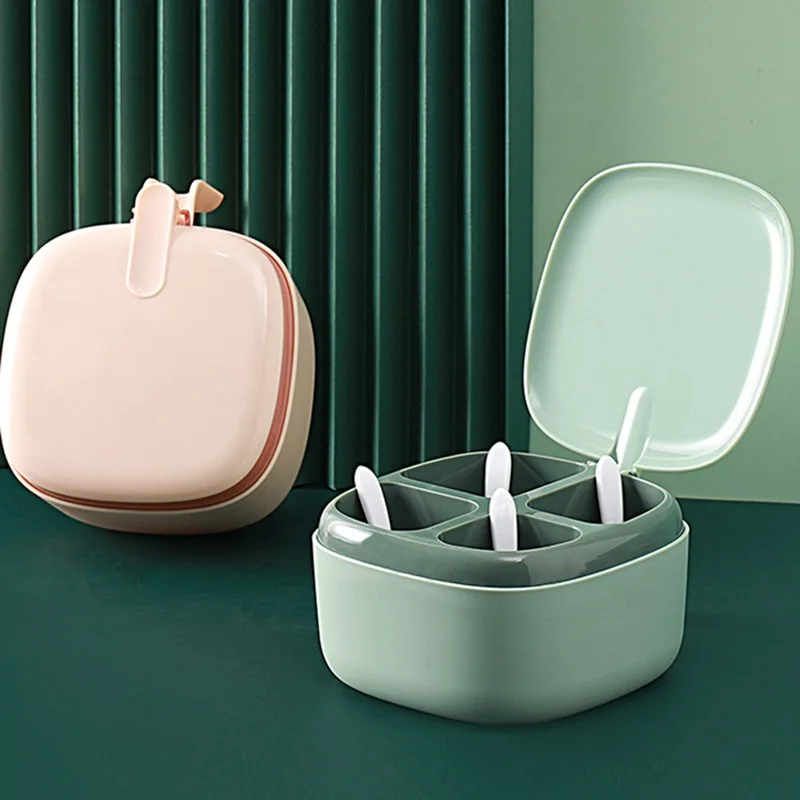 

Minimalism Seasoning Box Set Four Compartments One Kitchen Supplies Shaker Household Multi Compartments With Lid Storage Box