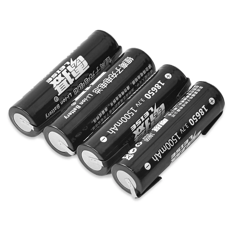 4pcs Новая 18650 1500mah 3,7 V Плоская верхняя литий-ионная аккумуляторная батарея с сваркой никель листовые батареи для банка питания - Цвет: 4pcs