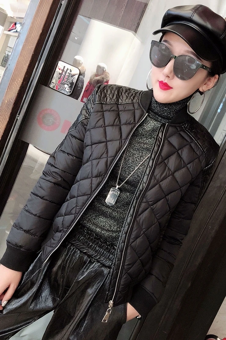 

2019 Short Mianfu Woman Joker Small Cotton-padded Jacket Thin Section Baseball Serve Clothes Loose Coat
