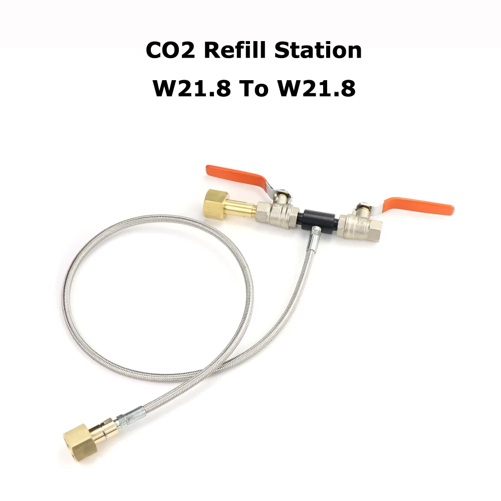 Фото Новый роскошный двойной клапан, адаптер для заполняющей станции CO2 с манометром, 36 дюймов, шланг высокого давления №1