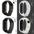 Модный ремешок для Xiaomi Mi Band 6 5 4 3, силиконовый сменный Браслет, мультяшный астронавт, браслет для xiaomi Mi band 5 6