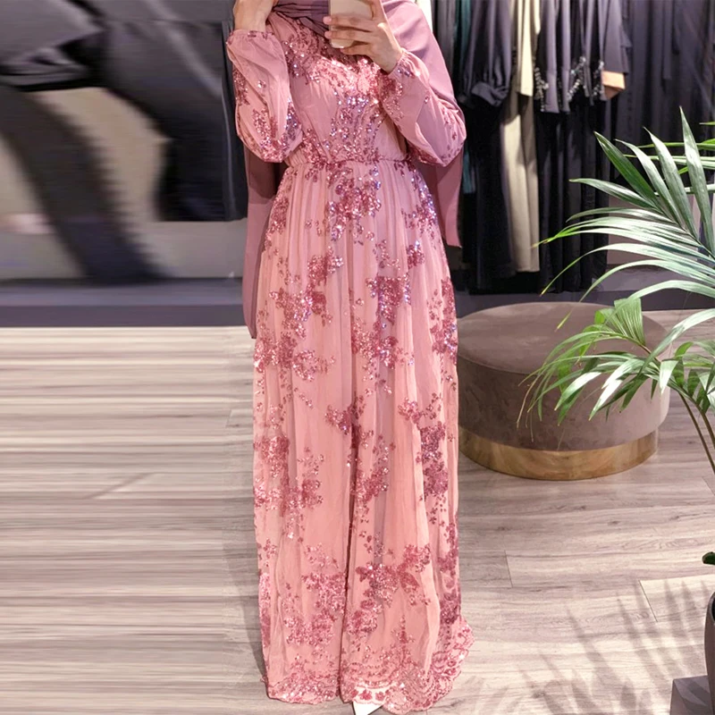 Sequin abaya Дубай турецкие платья мусульманское платье Абая для женщин хиджаб платье кафтан Турция Исламская одежда Кафтан Maroc Omani