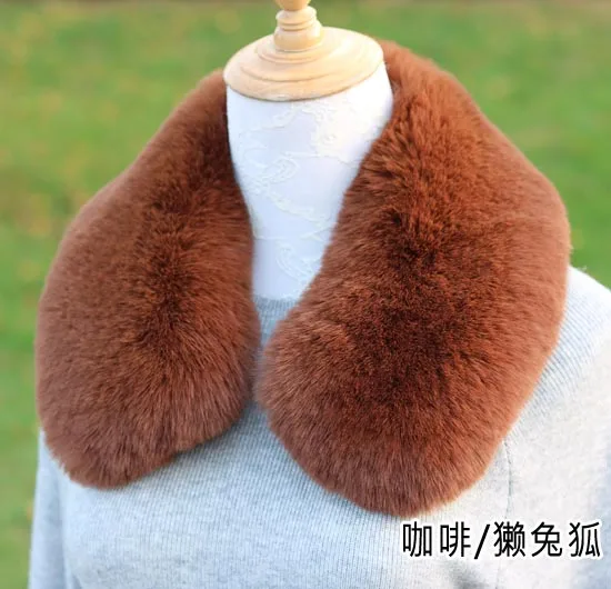 33 Qearlstar Women Scarf New Faux Fur Collar 55cm Women Children Jackets Coat Hood Fur Decor Shawl Soft Warm Luxury Scarves ZKG15 - Цвет: 33