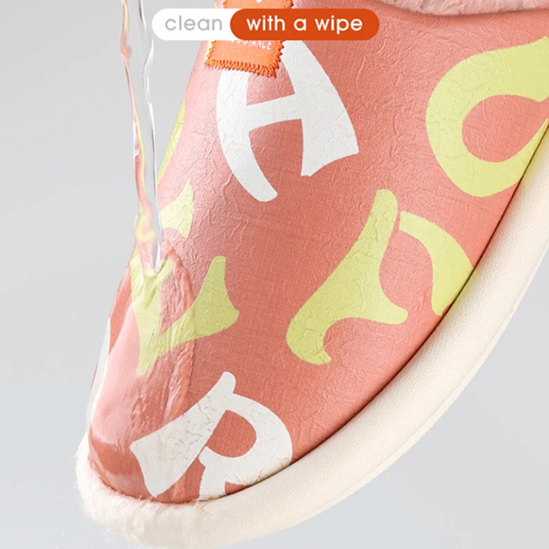 Женские меховые тапочки модные теплые Нескользящие водонепроницаемые с