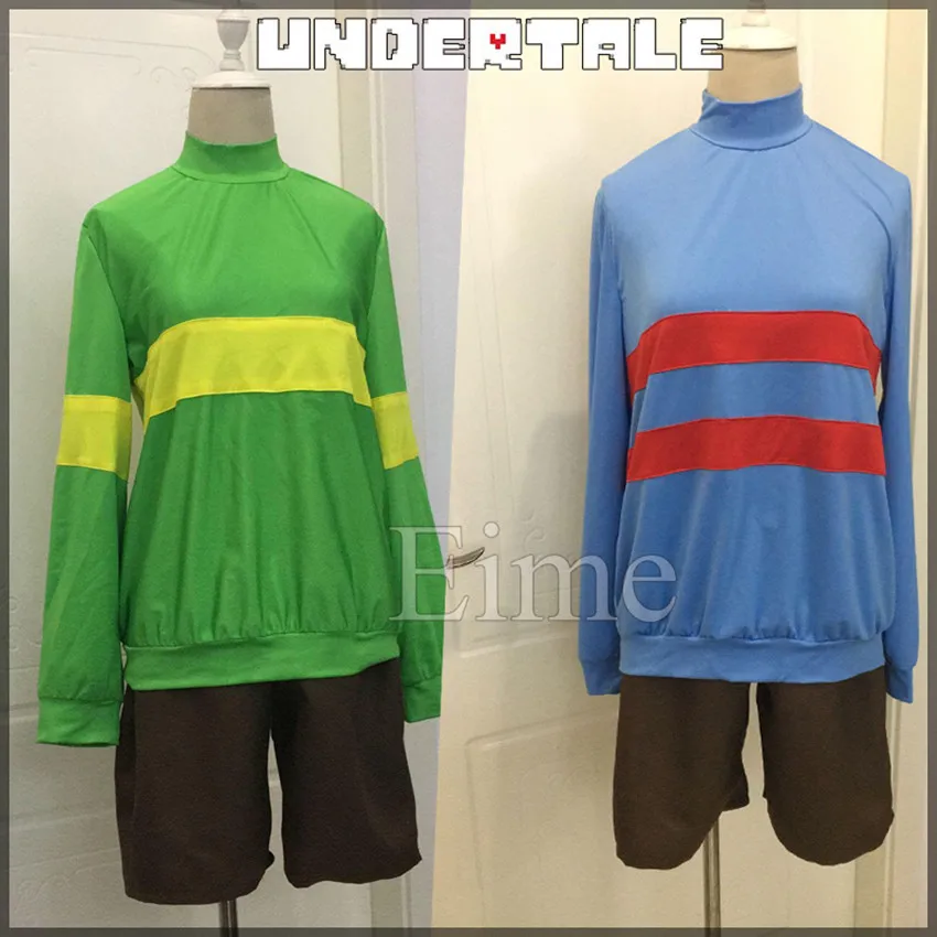 Game Undertale Protagonist Frisk Chara Hoodie Sweater Top Shirt Shorts Cosplay Costume |