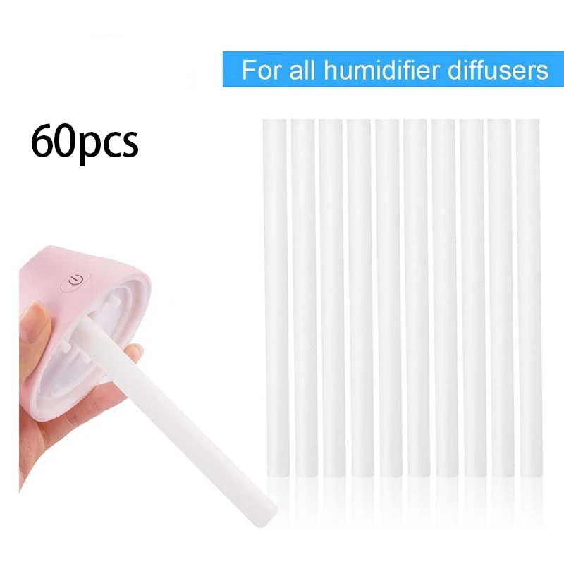 

Top Sale 60Pcs Cotton Swab Filters Refill Sticks Replacement Wicks for Portable Personal USB Powered Humidifiers Aroma Maker