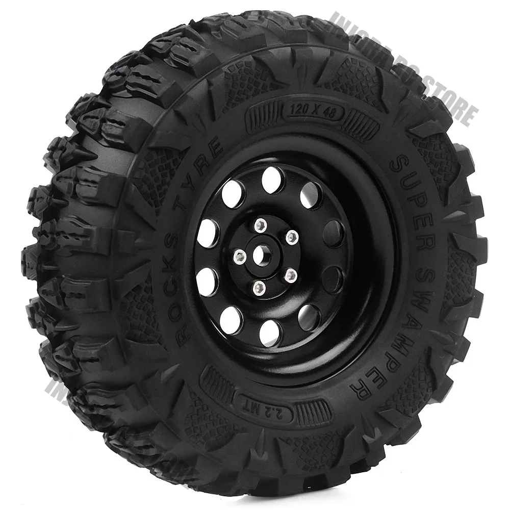 Металлический Beadlock 2 дюйма 4 шт. 10 спиц обода и резиновые шины для 1/10 RC Rock Crawler TRAXXAS