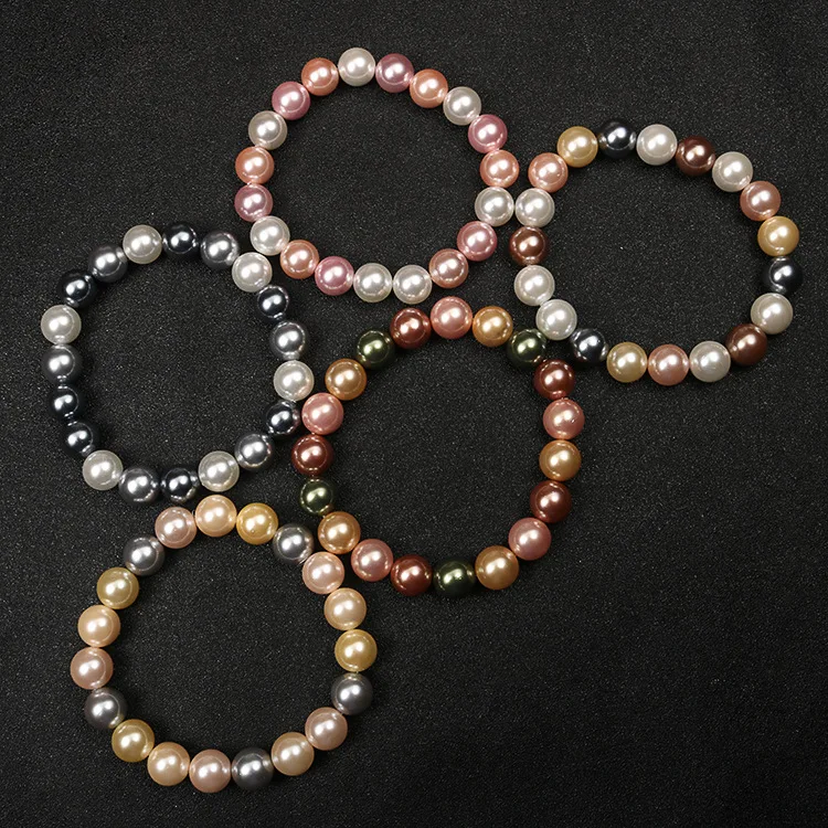 Натуральный браслет из бисера женский простой смешанный цветный бусины подарки
