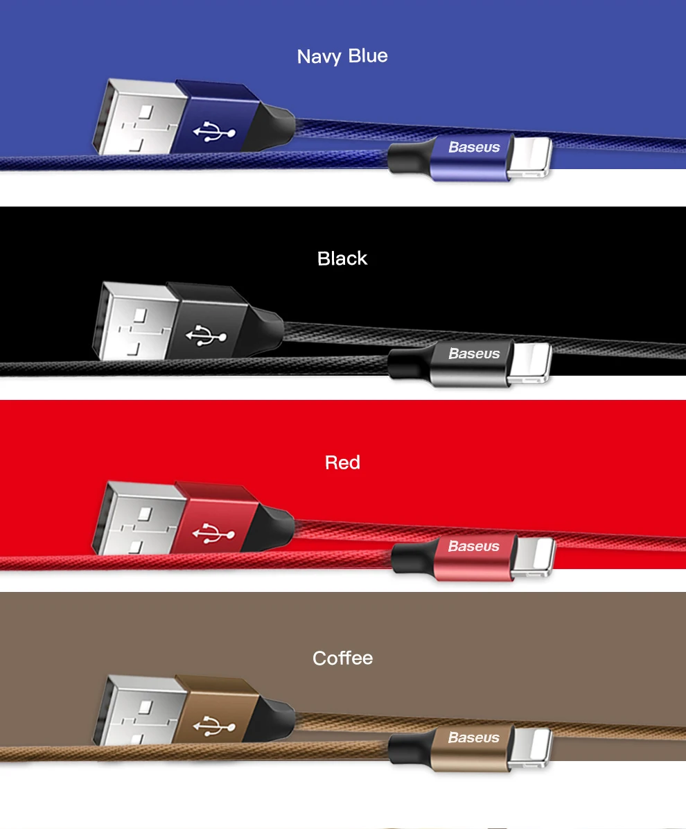 Usb-кабель Baseus для iPhone X, 8, 7 Plus, кабель для быстрой зарядки, usb-кабель для мобильного телефона, кабель для передачи данных для iPhone 5, 6, 6 S, iPad, usb-кабель для зарядного устройства