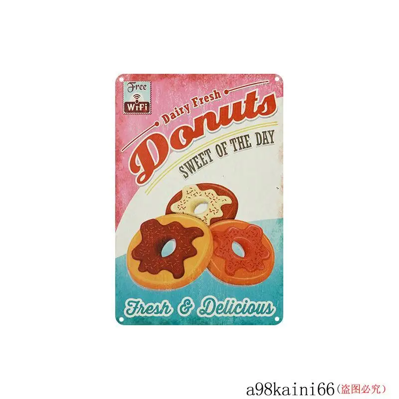 Новинка вкусные пончики магазин бар кафе таверна металлический жестяной знак