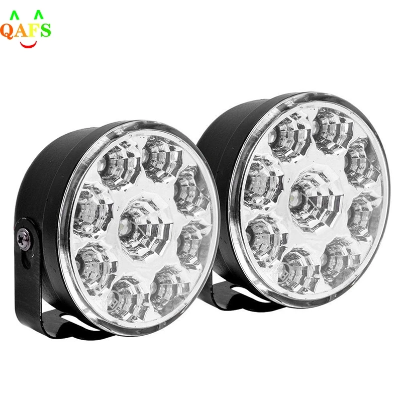 2 шт. 9LED DRL круглые противотуманные фары дневные дальнего Габаритные огни