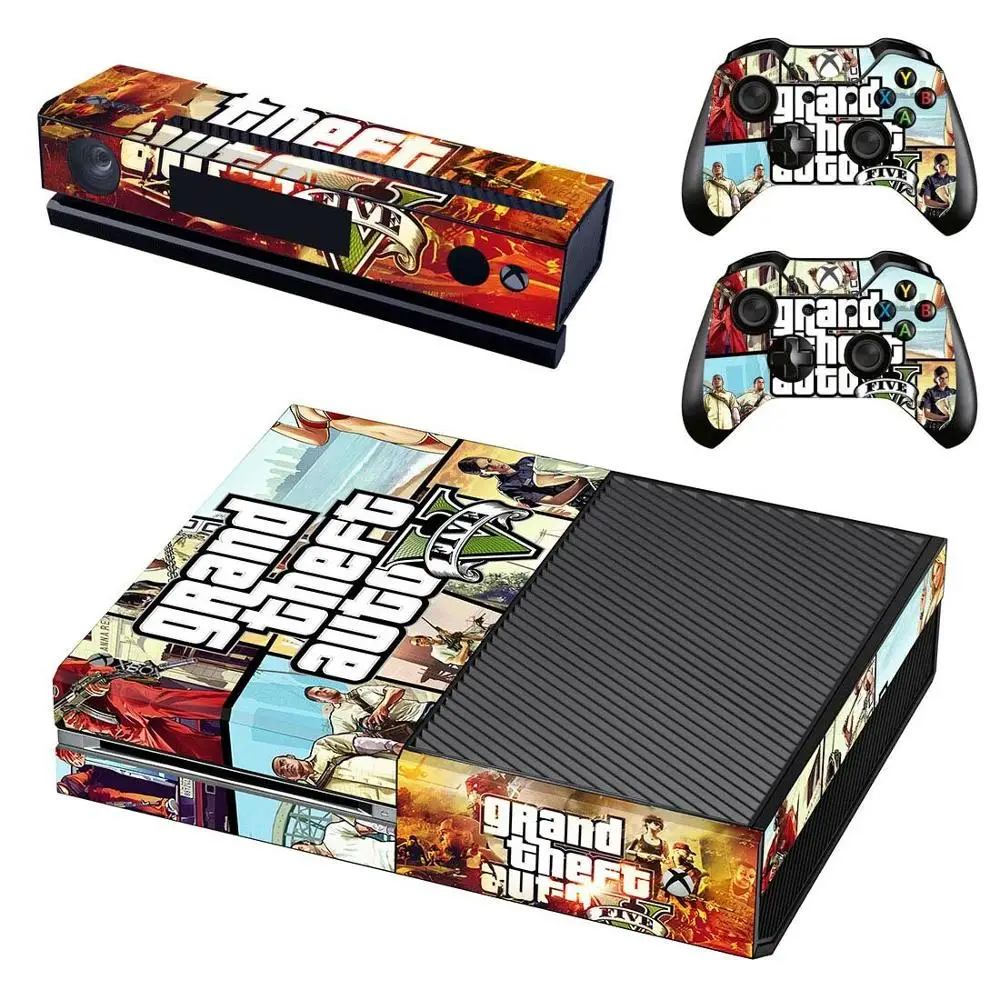 Grand Theft Auto V GTA 5 наклейка с полным покрытием для консоли Xbox One Kinect и 2 контроллеров