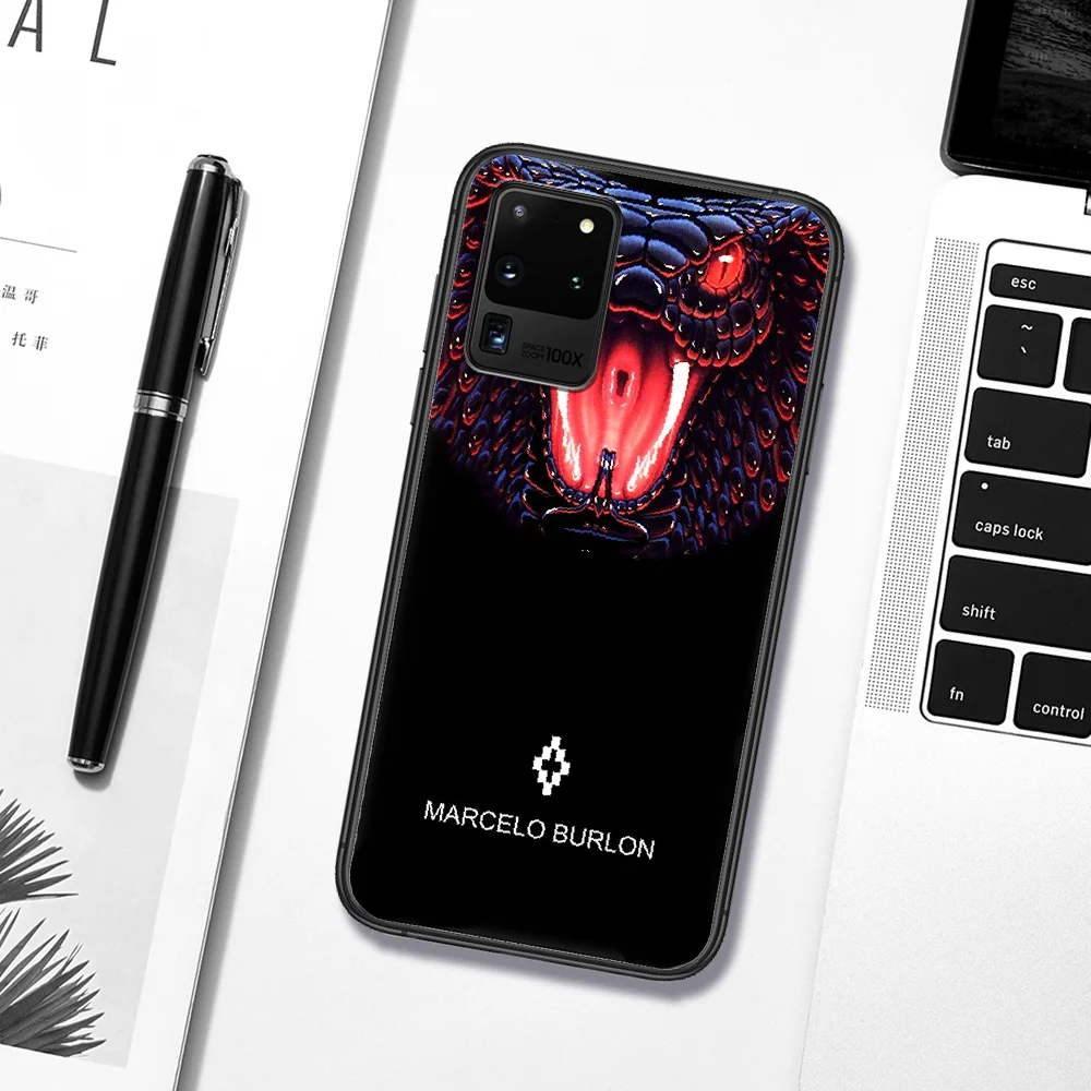 

Fashion Brand Marcelo Burlone Phone Case For Samsung Galaxy S 6 7 8 9 10 E 20 UITRA FE 21 Edge Note 8 9 10 Plus black Hoesjes 3D