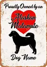 Металлический знак-имя собаки на заказ-Аляска маламут-винтажный вид