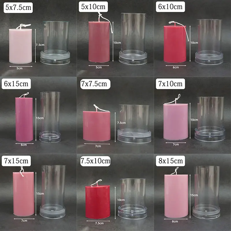 Цилиндрическая форма для свечей ручной работы ароматерапии акриловая