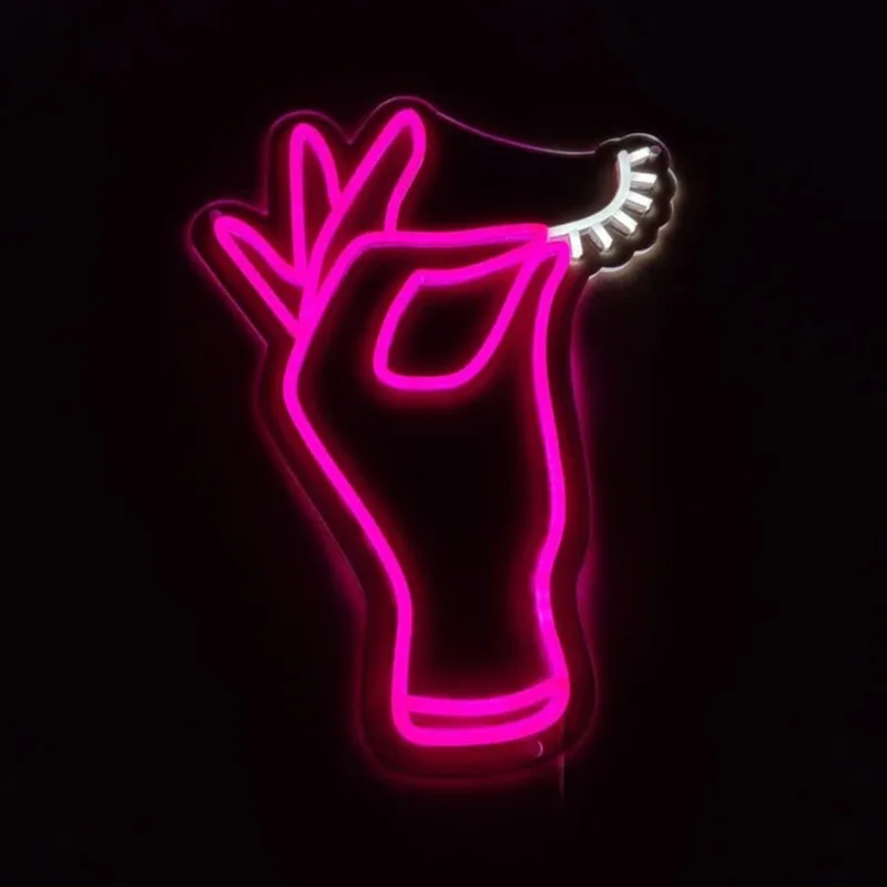 

Неоновый светодиодный светильник для наращивания ресниц, настенное украшение для спальни, бизнеса, дома, спальни