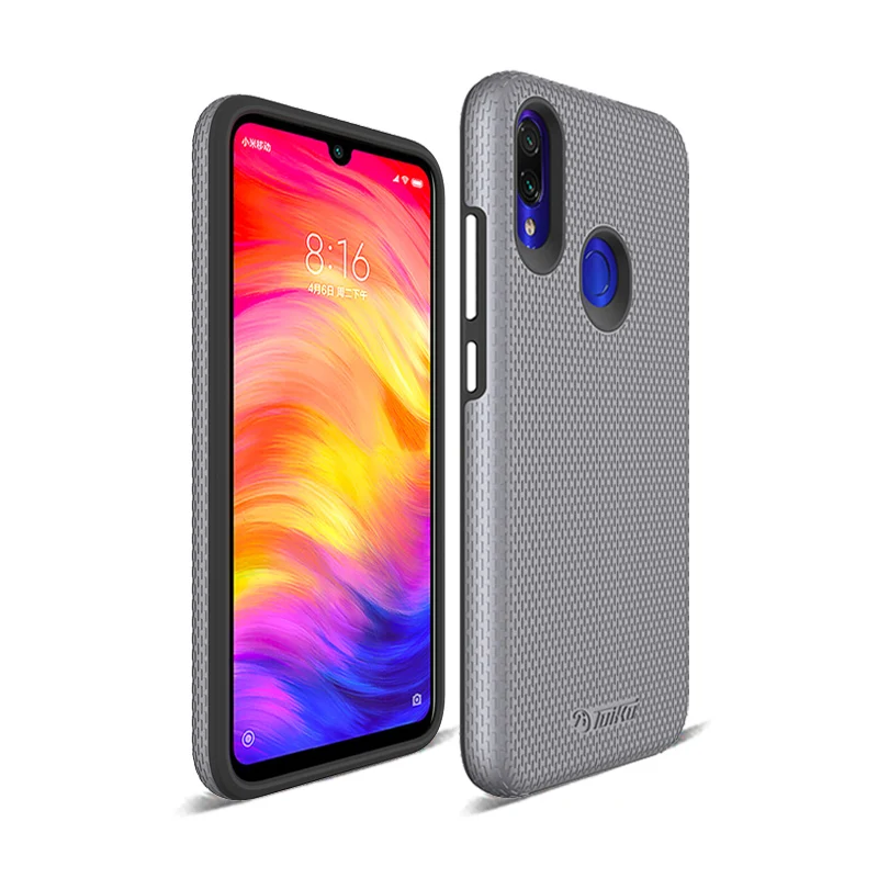 Gray and Black TOIKO X Guard двухслойная Противоударная задняя крышка для xiaomi Redmi Note 7 Чехол-бампер для Redmi Note 7 Pro Жесткий PC Мягкий ТПУ защитный чехол - Цвет: Gray and Black