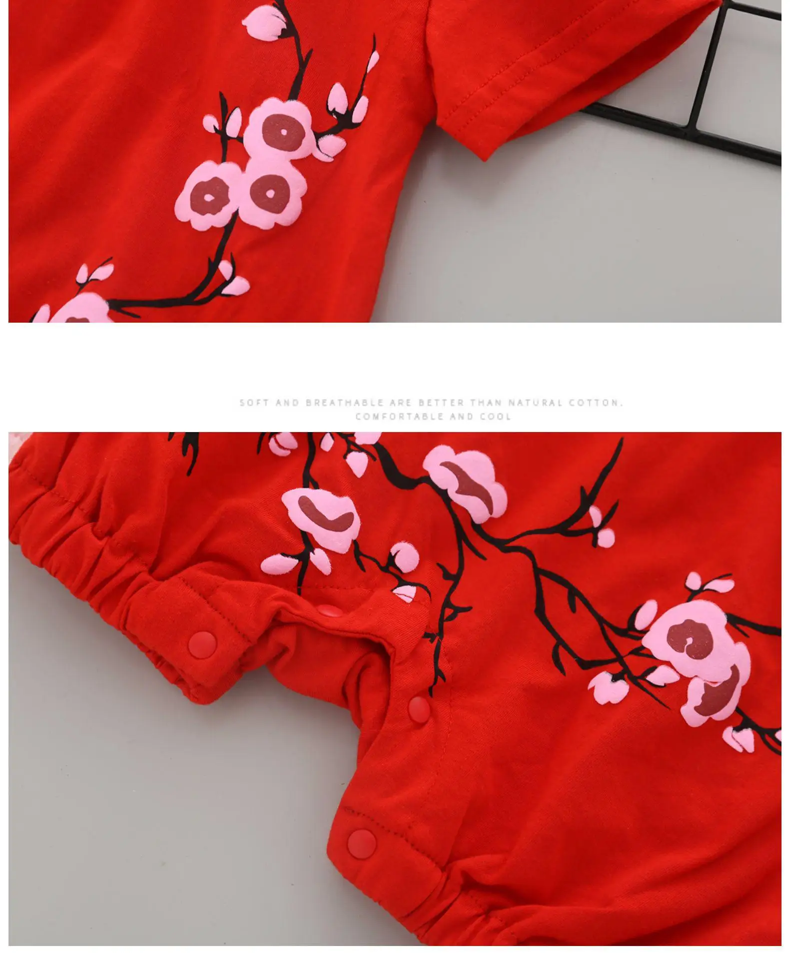 

2021 Summer New Baby Clothes Girls Cheongsam Style Sgirt Sleeved Rompers Infant Baby Cute Fashion Ha Jumpsuit Flower Dress Roupa