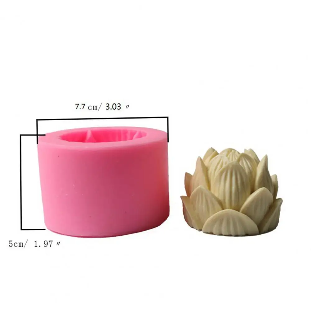 

Fondant Mold Eco-friendly Easy to Demould Lotus Shape 3D Silicone Mold for Cake