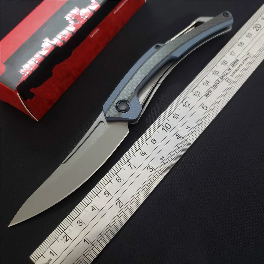 Горячая EF k1225 8CR13MOV лезвие синий G10 + патч из углеродного волокна стальная ручка