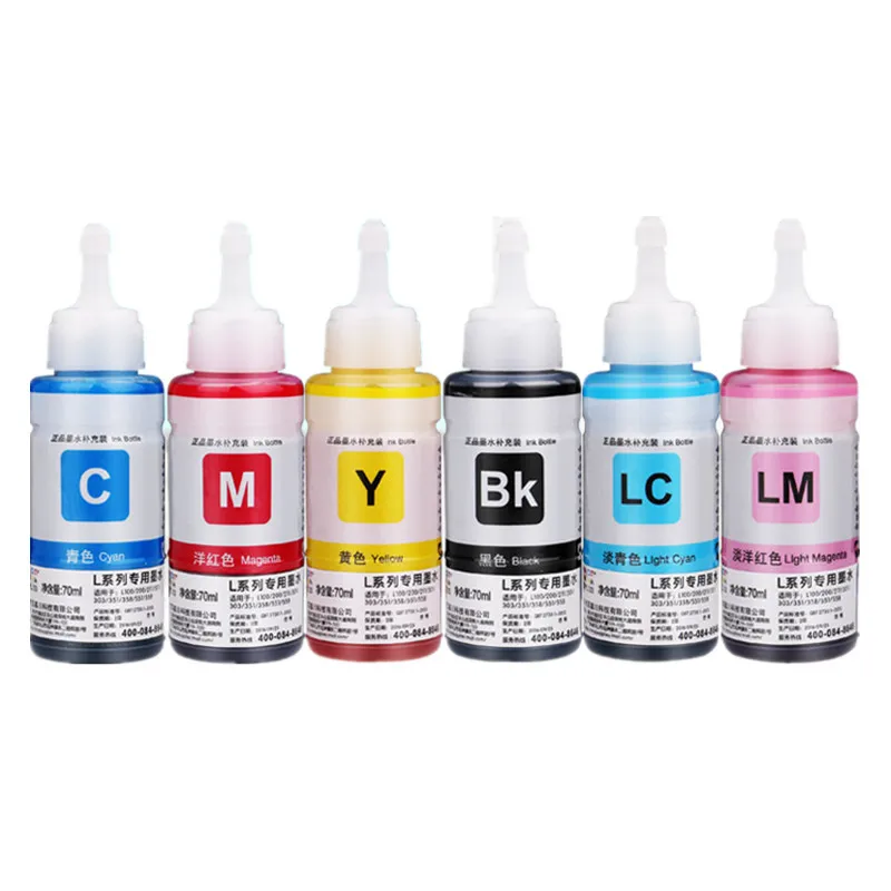 

6 bottle dye Ink Refill Kit compatible FOR EPSON L800 L801 L805 L810 L850 L1800 printer ink T6731 T6732 T6733 T6734 T6735 T6736