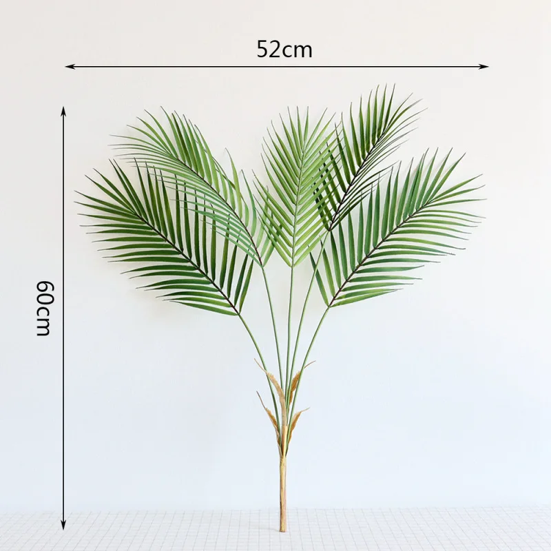 

1PC Simulation Green Palm Leaves Nordic Style Decorative Fake Plant Branch DIY Hotel Office Vase Decor Photo Props