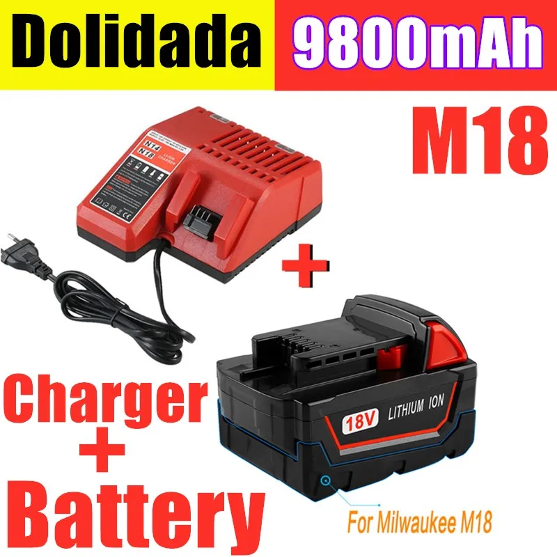 Оригинальный сменный литий ионный аккумулятор 18 в 9800 мАч Ач для Milwaukee Xc M18 M18B