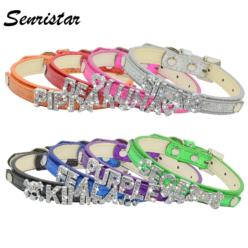 

Ошейник для собак, кожаный, с именем на заказ