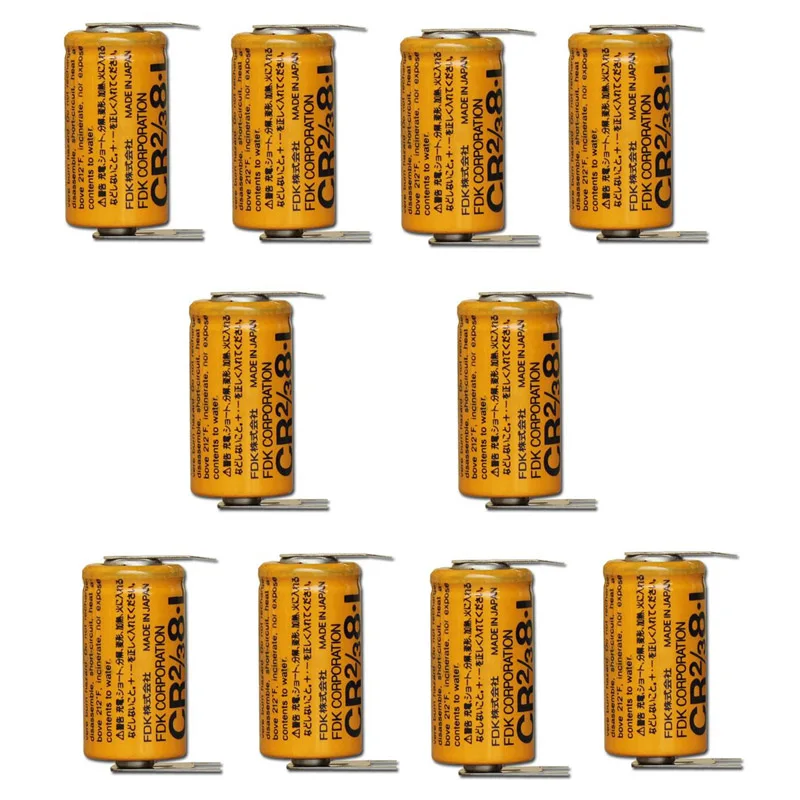 

Lot 10PCS Original CR2/3 8.L FUJI FDK CR 2/3AA CR2/3AA 8.L CR2/38.L 3V 2000mAh PLC Lithium Battery with Welding Foot Pins