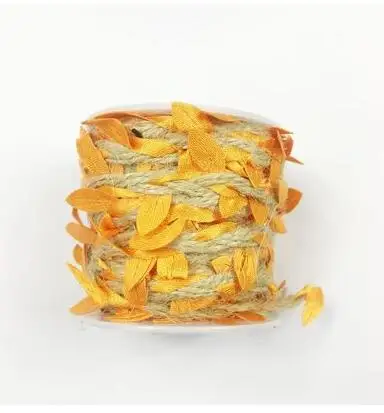 orange 10 м/рулон зеленых листьев из мешковины, рулон ленты из натуральной мешковины, hessian джутовая веревка, подвесное украшение, аксессуары для рукоделия - Цвет: orange