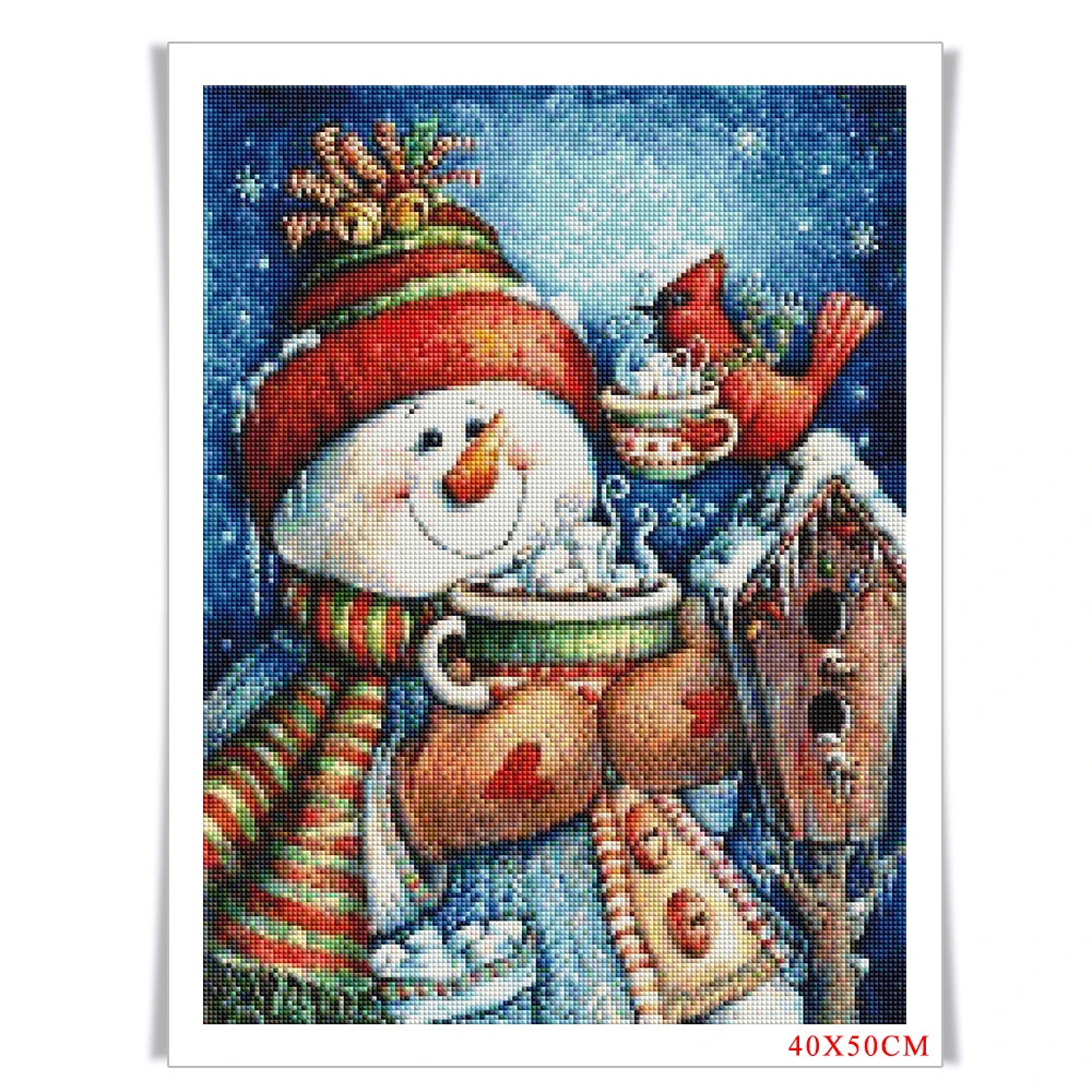 AZQSD 5D DIY Diamond Painting Snowman Full Kit Square Drilling Picture Of Rhinestones Cartoon Diamond Embroidery Home Decortion