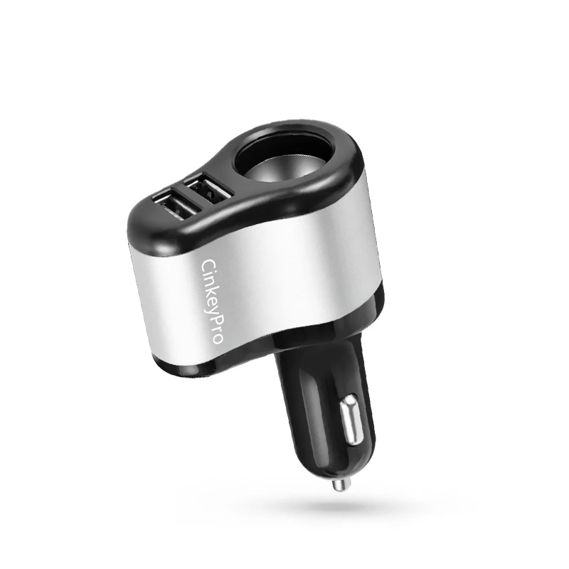 Black 1 CinkeyPro автомобильное Зарядное устройство прикуриватель 2-Порты USB Зарядное устройство 2.1A автомобиля-Зарядное устройство мобильного телефона, Универсальные наушники для iPhone samsung зарядки - Тип штекера: Black 1