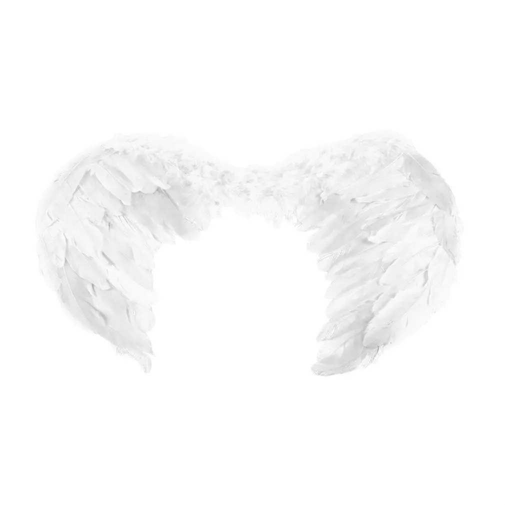

45x35cm Fairy Angel Wings White Feather for Baby Girls Fancy Dress Costume Halloween Party Event Supplies Fashion Dresses
