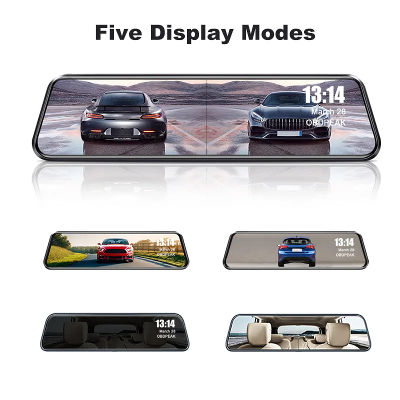 2020 D40 12-inch Streaming RearView Mirror GPS Car Dvr Camera Dashcam FHD Dual 2K Lens Driving Video Recorder Dash Cam 24H Park |
