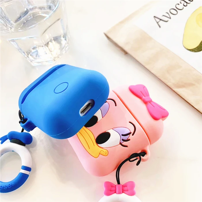 Стежок беспроводной Bluetooth наушники с ремешком чехол для Airpods силиконовый Дамбо защитный чехол для Airpods 2 человек паук мультфильм