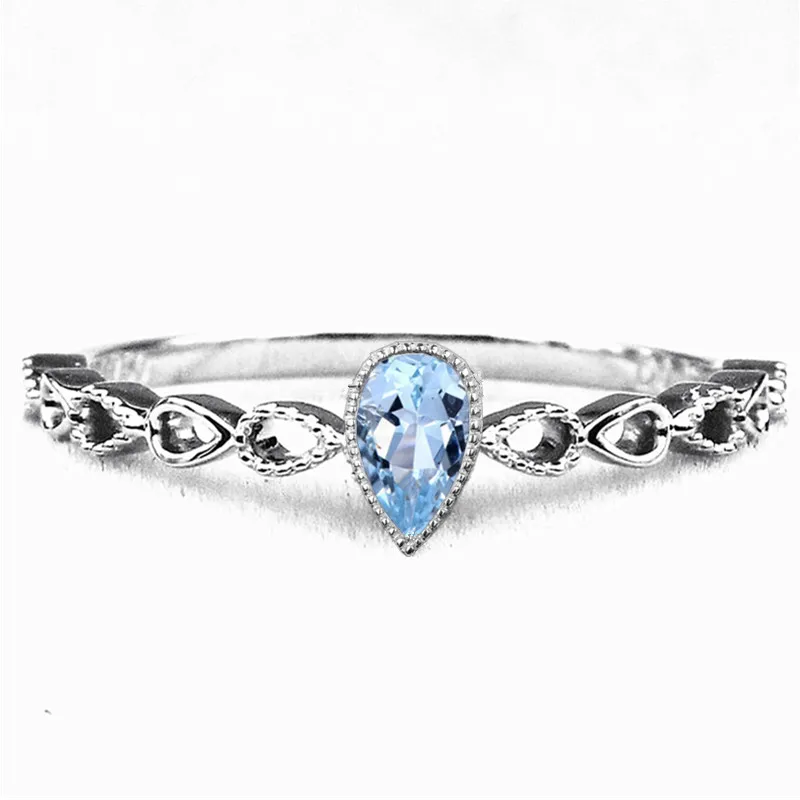 

Solid 14k White Gold Natural Morganite Women Engagement Wedding Ring Art Nouveau Trendy Fine Jewelry Pear Shape Shank Millgrain