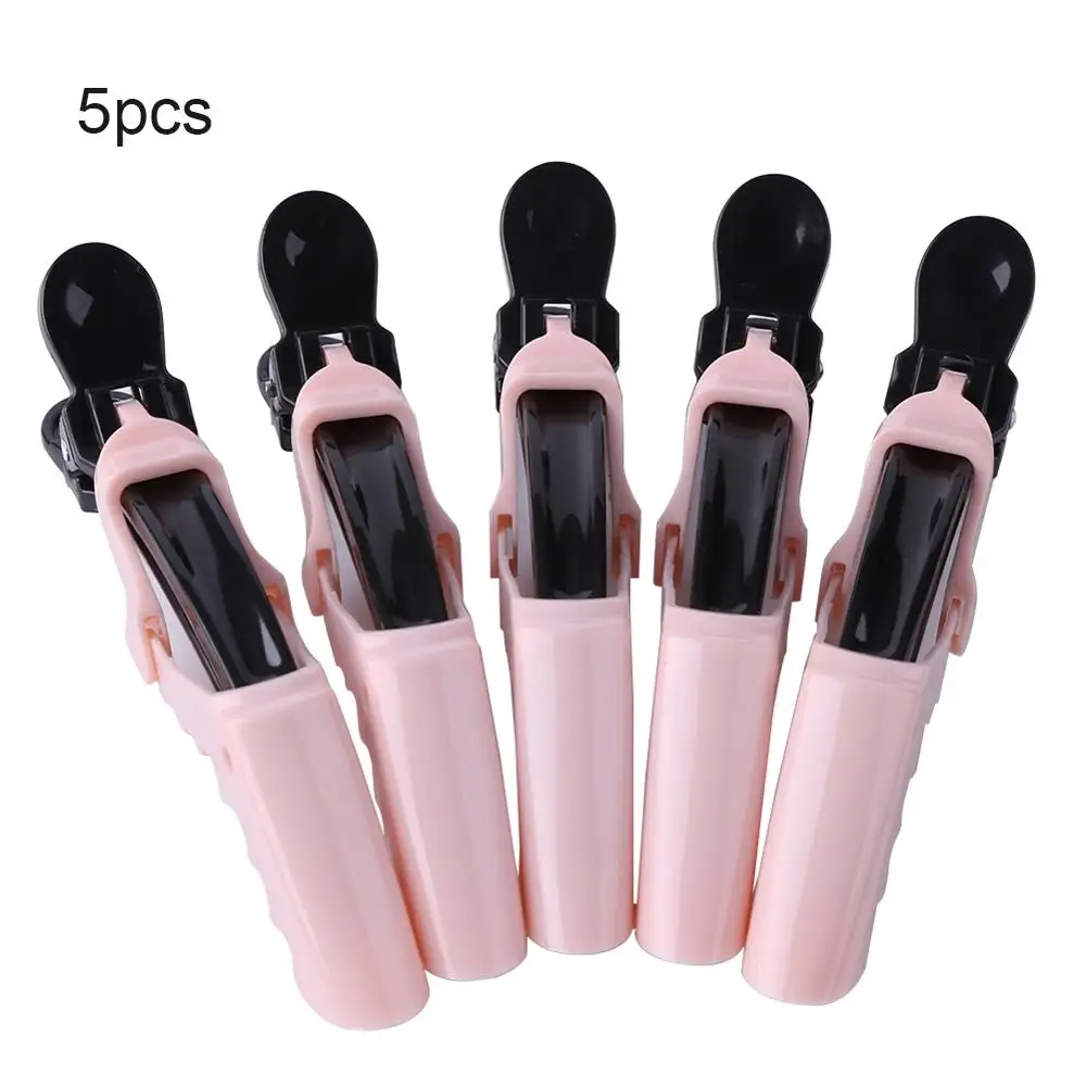 5pcs Pink 5/6/10 шт. Заколки для волос рот парикмахерские клюв секционирования Зажимы Крокодил заколки для волос Профессиональный салон Уход за волосами Инструменты для укладки волос - Цвет: 5pcs Pink