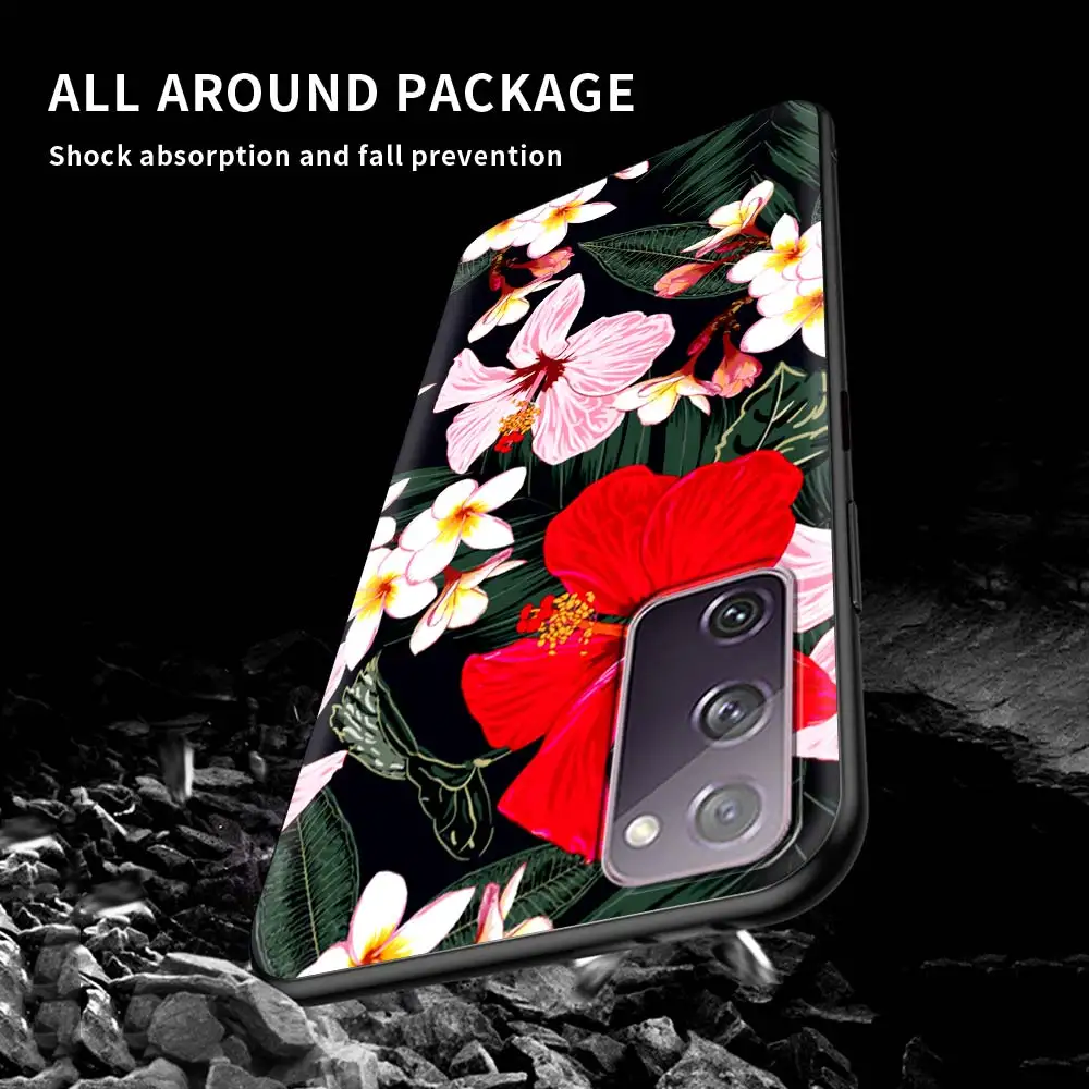

Phone Case For Samsung S20 FE S21 S10 S9 Plus S8 S10 Capa for Galaxy Note 20 Ultra 10 Lite 9 Cover Vintage Banana Leaf Flower