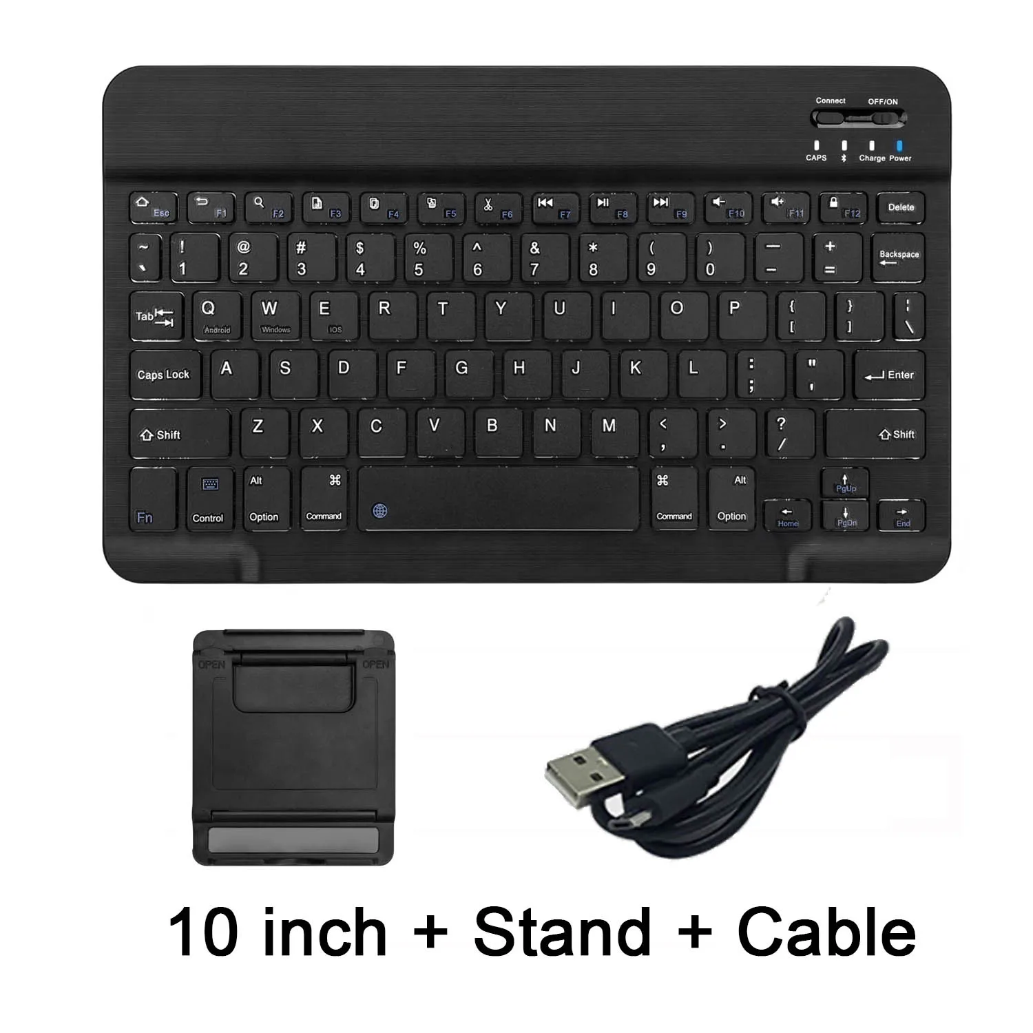 10 Black with stand Ультра тонкая мультимедийная алюминиевая Беспроводная Bluetooth клавиатура для IOS Android планшетный ПК Windows для IPad Min Bluetooth клавиатура - Цвет: 10 Black with stand