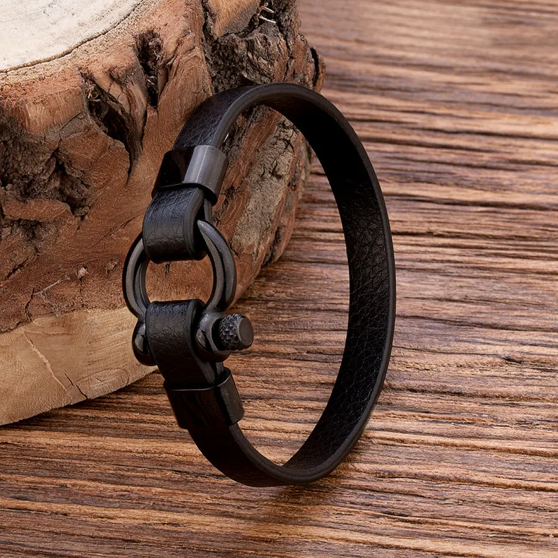 Роскошный стильный браслет из нержавеющей стали класса черного золота мужские