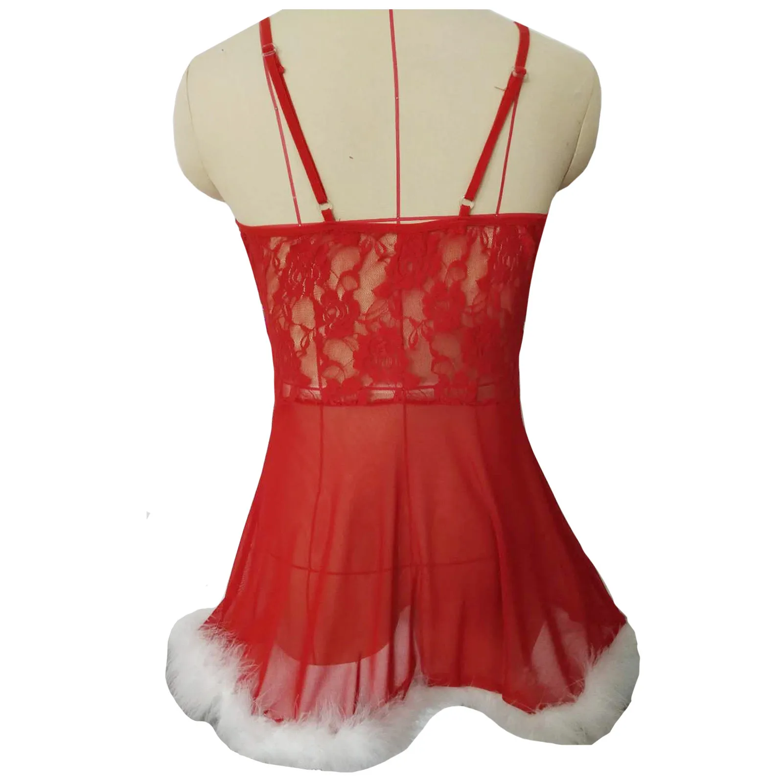

Ladies Sexy Underwear Stitching Rabbit Plush Lace up Christmas Underwear Pyjamas Negligee Babydoll Nightwear Bathrobe Erotic