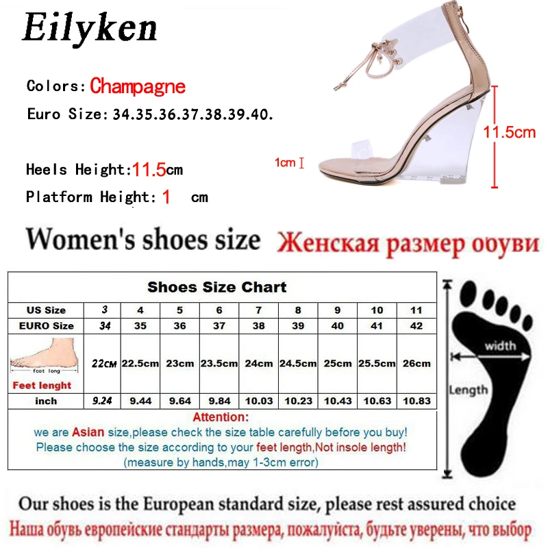 EilyKen/Новинка года; женские босоножки на молнии; модные босоножки на высоком каблуке с открытым носком и ремешком на щиколотке, украшенные кристаллами; пикантные прозрачные босоножки на танкетке со шнуровкой из ПВХ