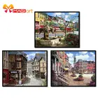 вышивка крестом наборы рукоделие, наборы для вышивки 11CT водорастворимые рисунки на холсте 14CT, уличный вид маленькой искусственной кожи