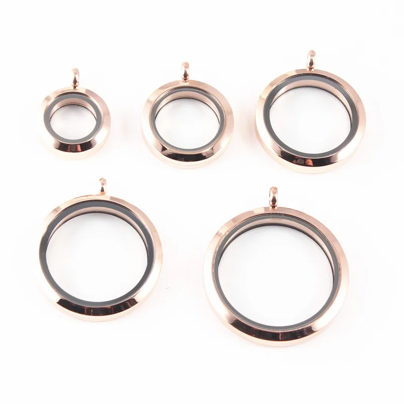 Круглый водостойкий Кристальный плавающий медальон из розового золота