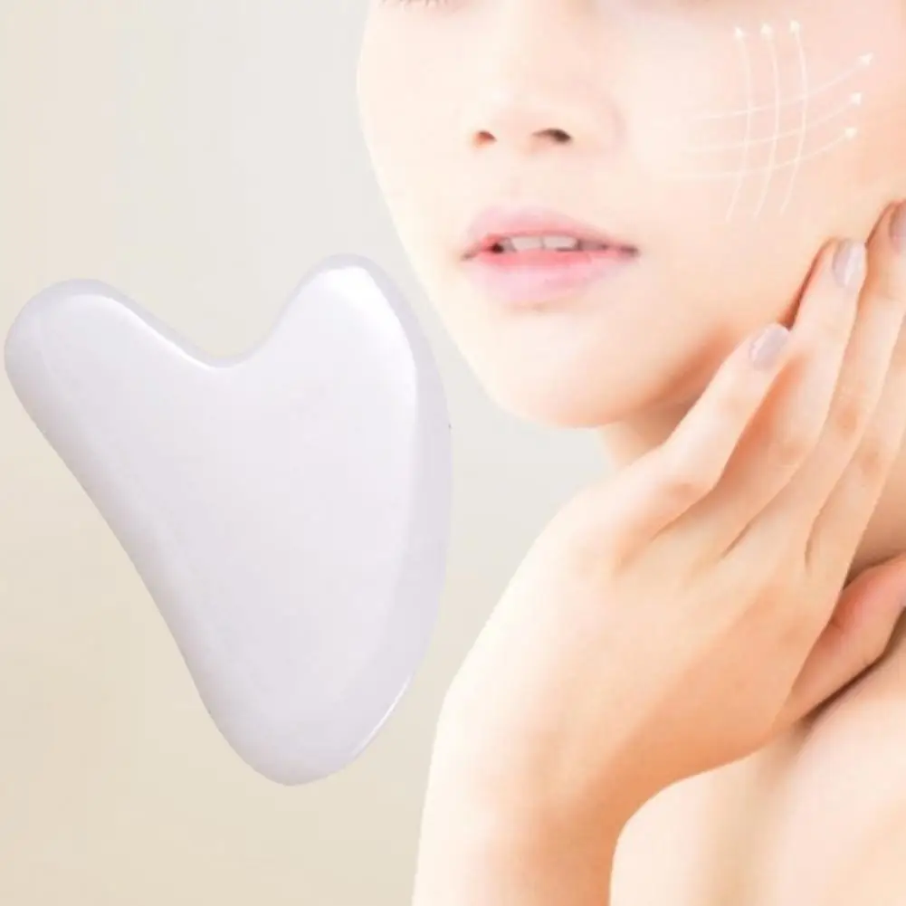 

Guasha Board Heart-Shaped Lift Skin Synthetic Body Massage White Scraper Board for Face