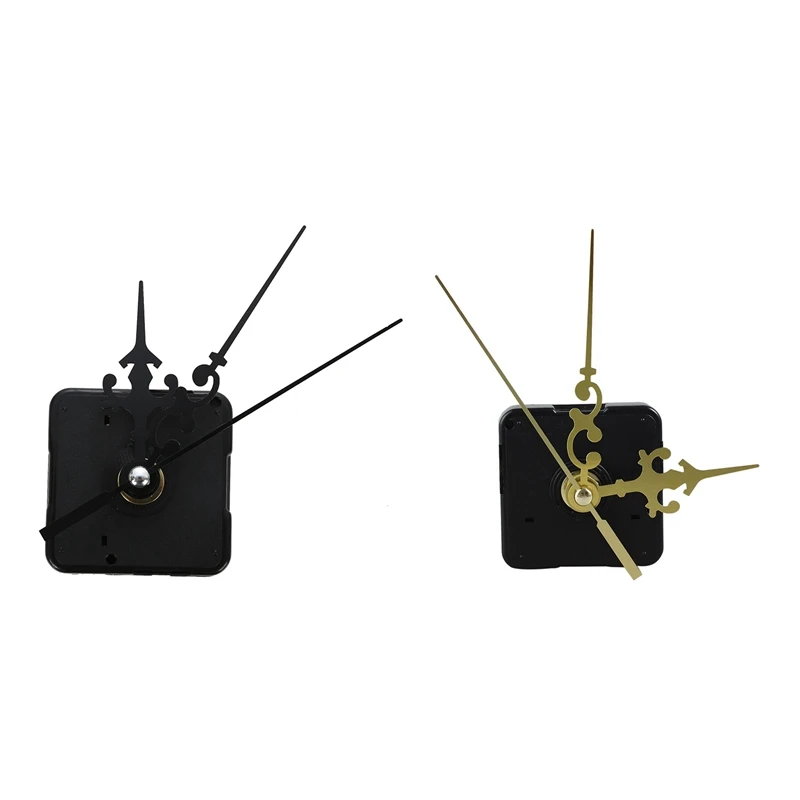 

2Pcs Diy Clock Metal Texture Creative Wall Clock Retro Wall Clock Movement Accessories - Black & Black-Gold