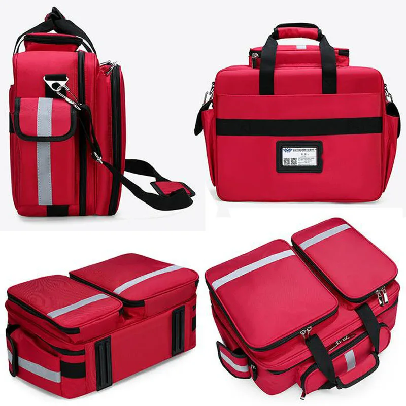 

Outdoor First Aid Kit Refrigeratible Sports Red Nylon Waterproof Cross Messenger Bag Family Travel Emergency Bag DJJB026