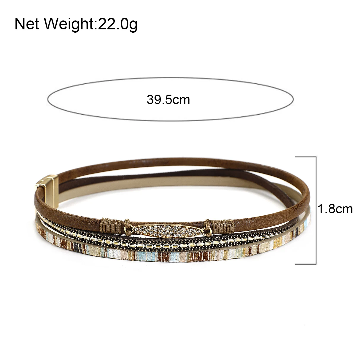 

Amorcome Colorful Stripe Leather Bracelet for Women Bohemian Natural stone Charm Crystal Wrap Bracelets Bangles Fashion Jewelry