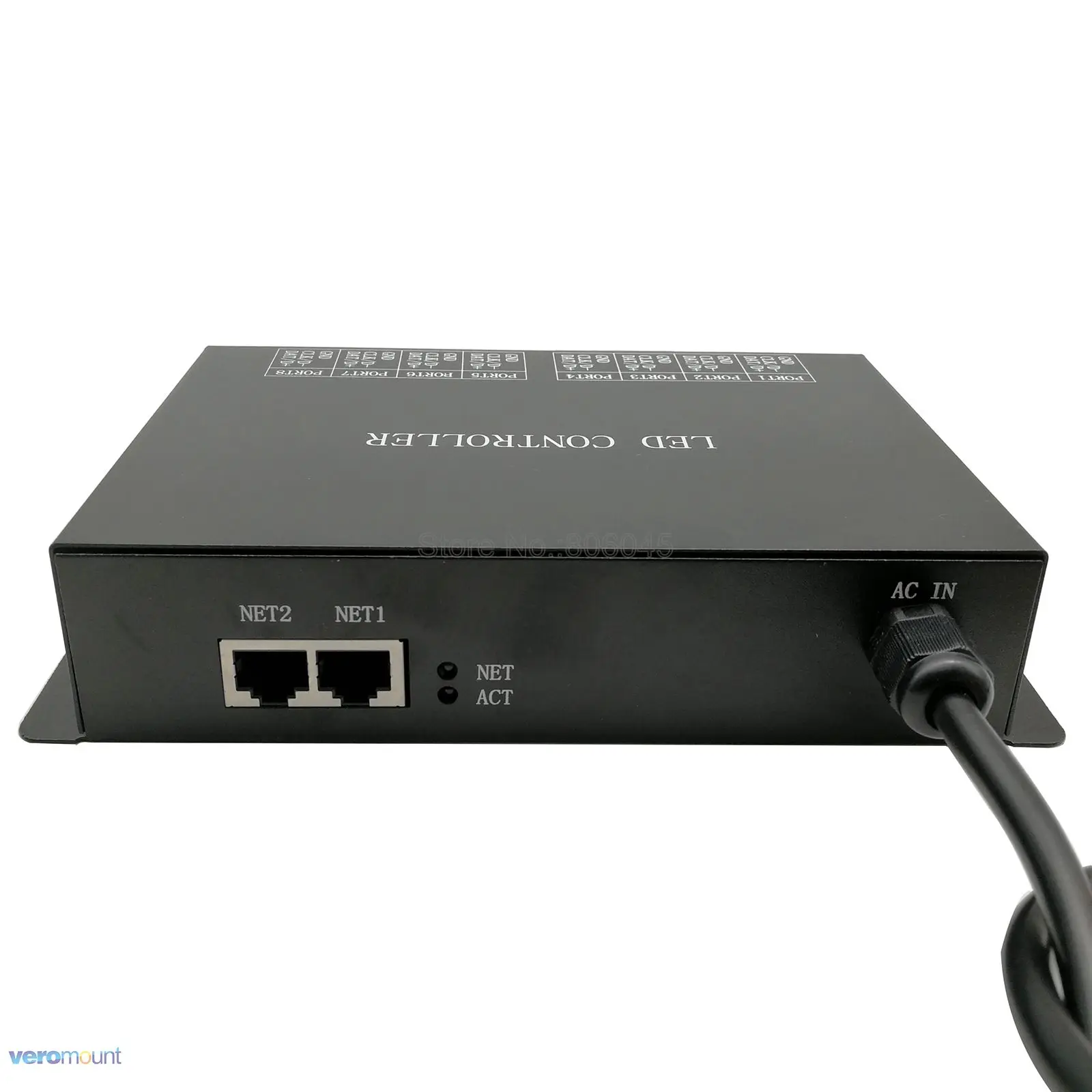 Светодиодный пиксельный контроллер H801RC с 8 портами работает компьютерной сетью