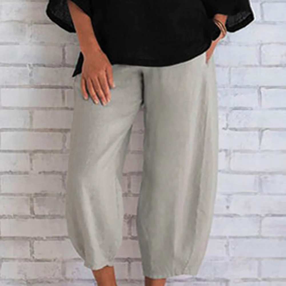 Штаны-шаровары женские летние из хлопка и льна мешковатые 2020 | Женская одежда